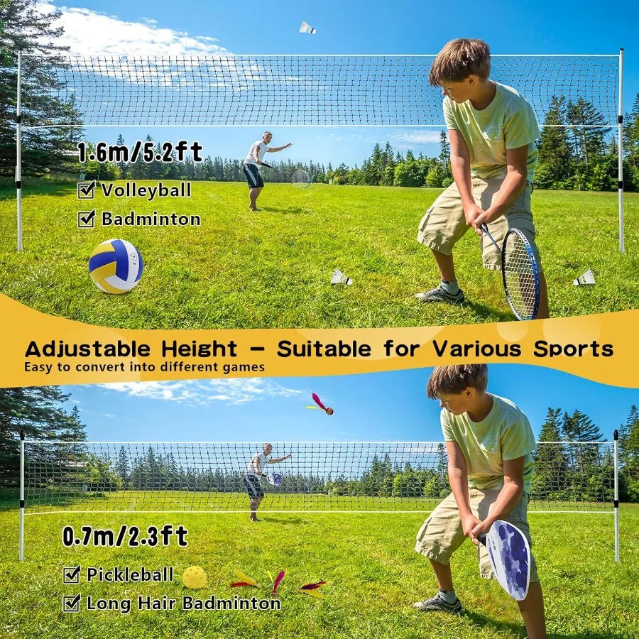 OLOEY Outdoor Volleyballs And Badminton Combo Set With Rackets