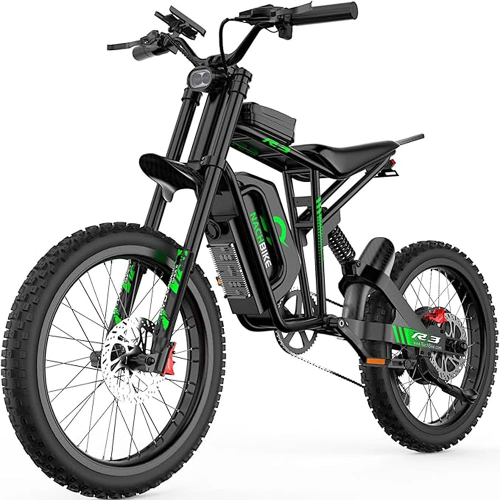 Electric Dirt Bike 6000W 60V 25Ah Battery 50 Mile Range