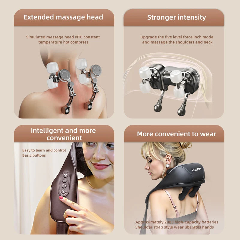 LEERCON Shiatsu Neck And Shoulder Massager With Soothing Heat