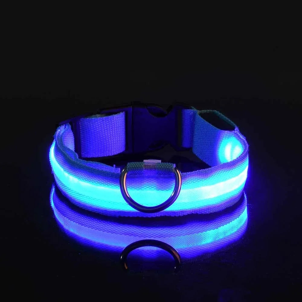 NONECN Nylon LED Night Safety Dog Collar For Pets Luminous