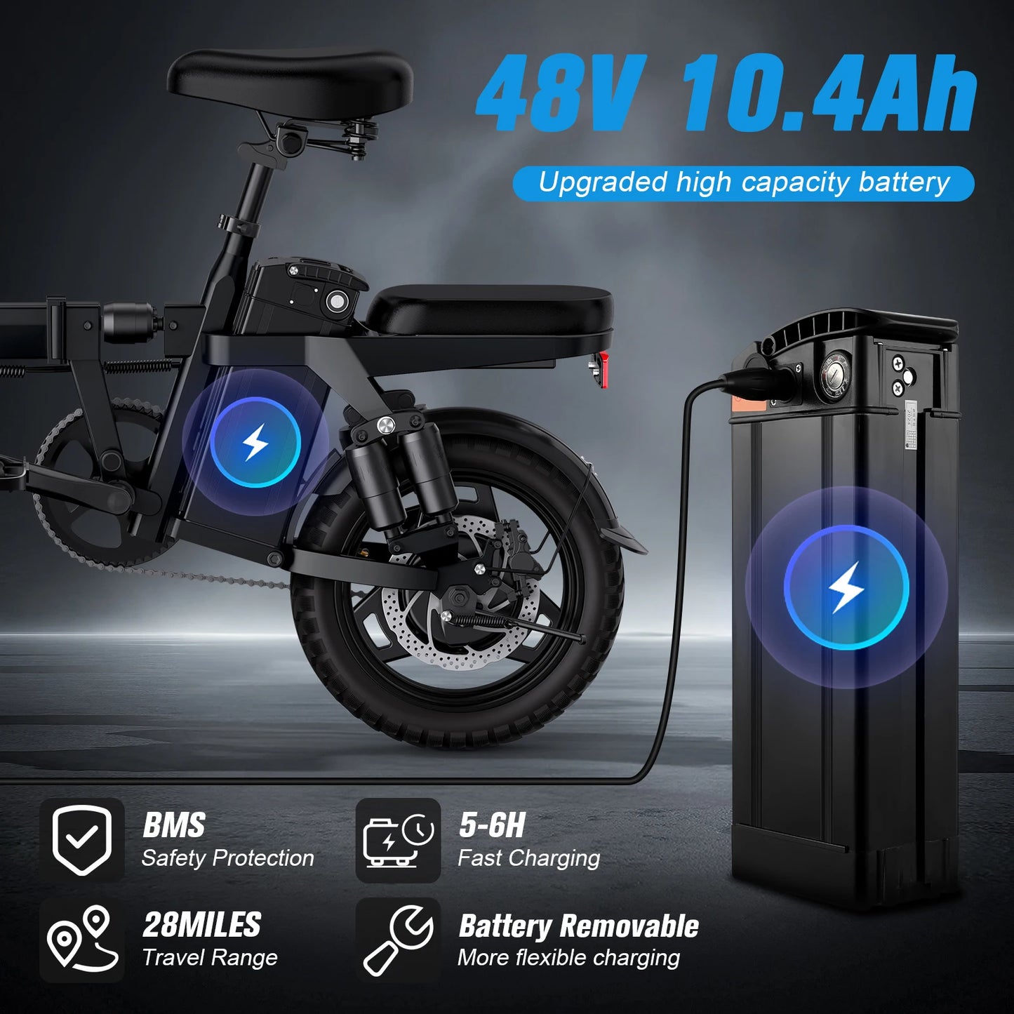 DEEPOWER A14 500W Electric Bicycle With Multi Link Shock Absorption