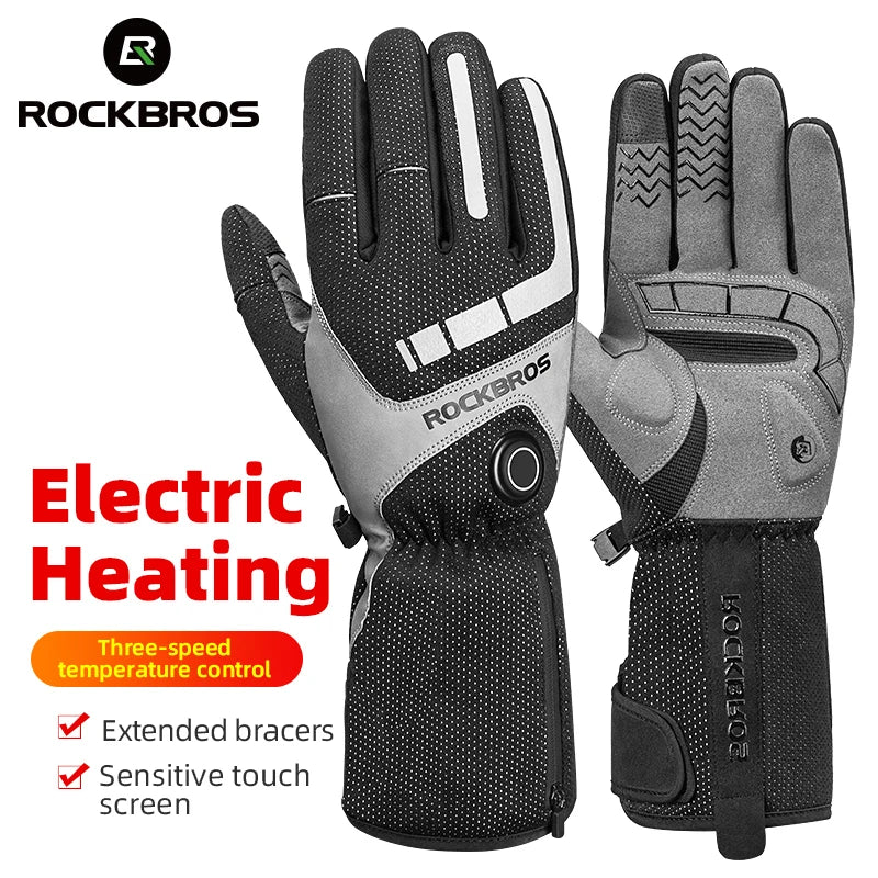 ROCKBROS Heated Waterproof Touchscreen Gloves For Skiing And Riding