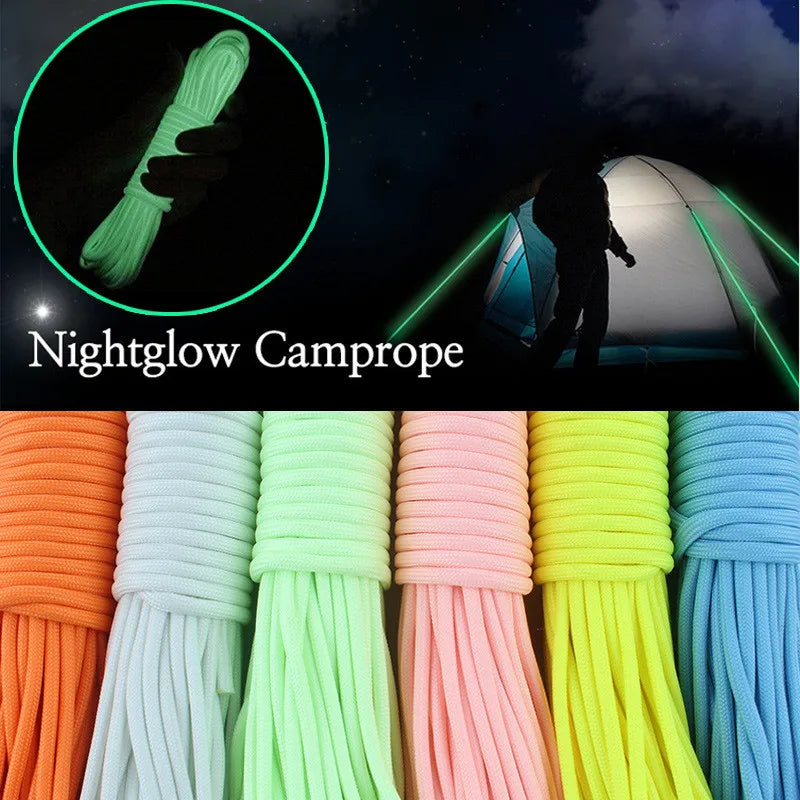 Luminous Paracord Nylon 550 Tent Cord For Outdoor Camping Gear