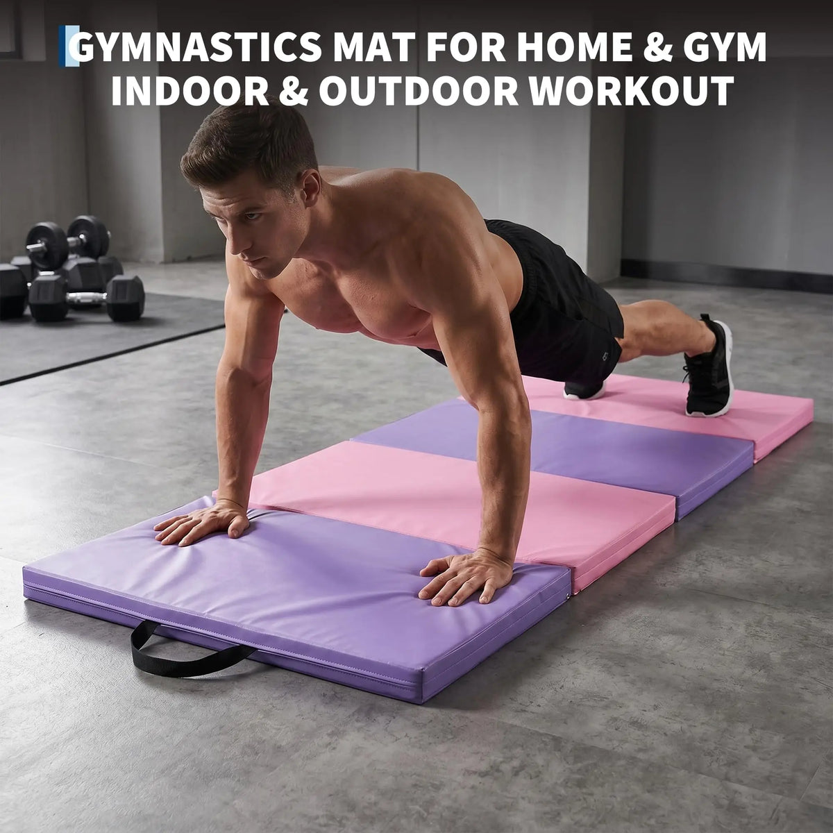 HiMISS Folding Gymnastics Mat for Home Gym Yoga and Tumbling Training