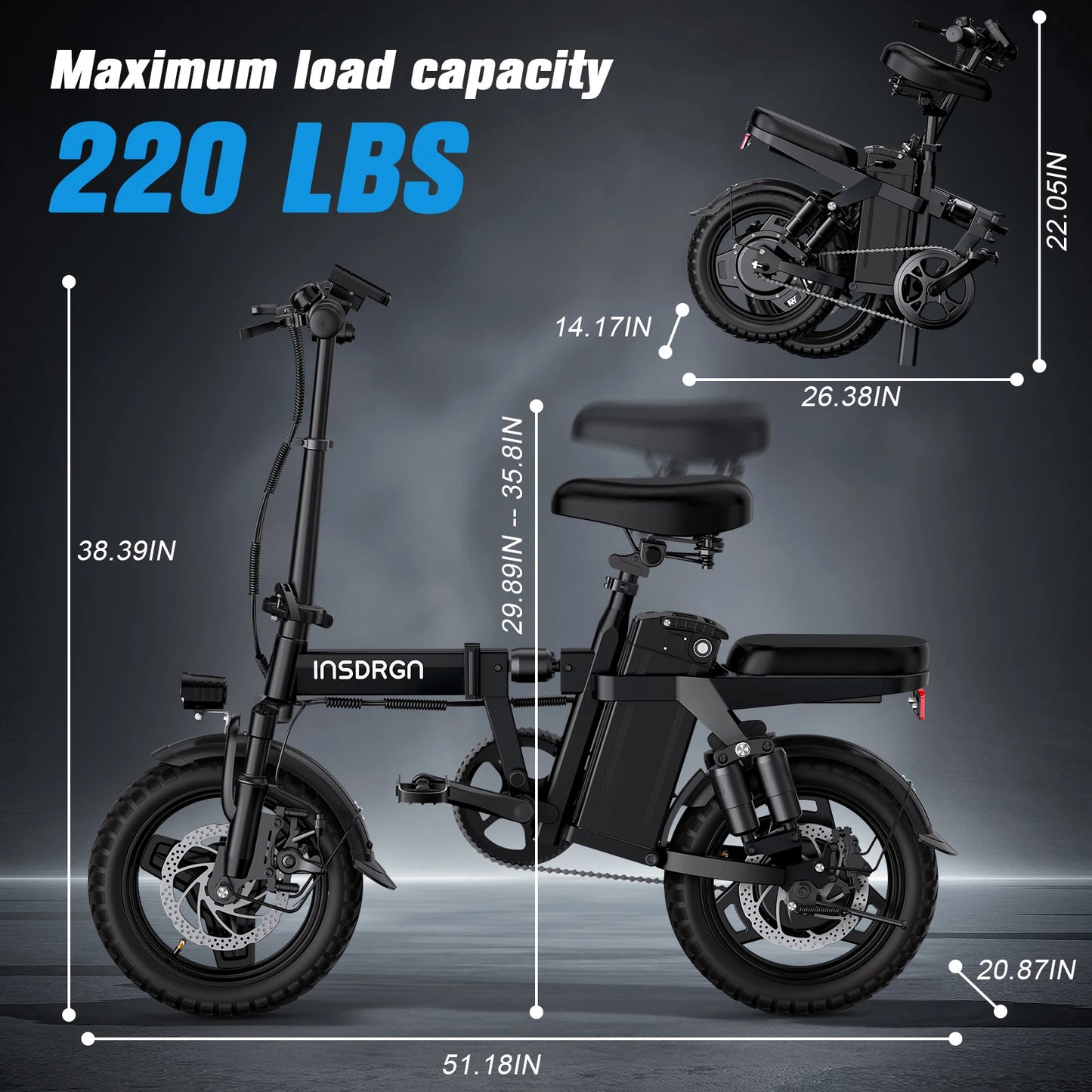 DEEPOWER A14 500W Electric Bicycle With Multi Link Shock Absorption