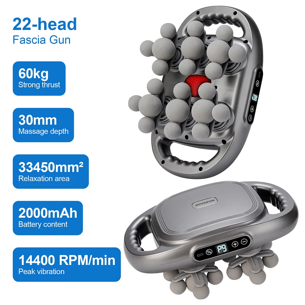 Foreverlily 16-Head Fascia Gun High Frequency Vibration Massage