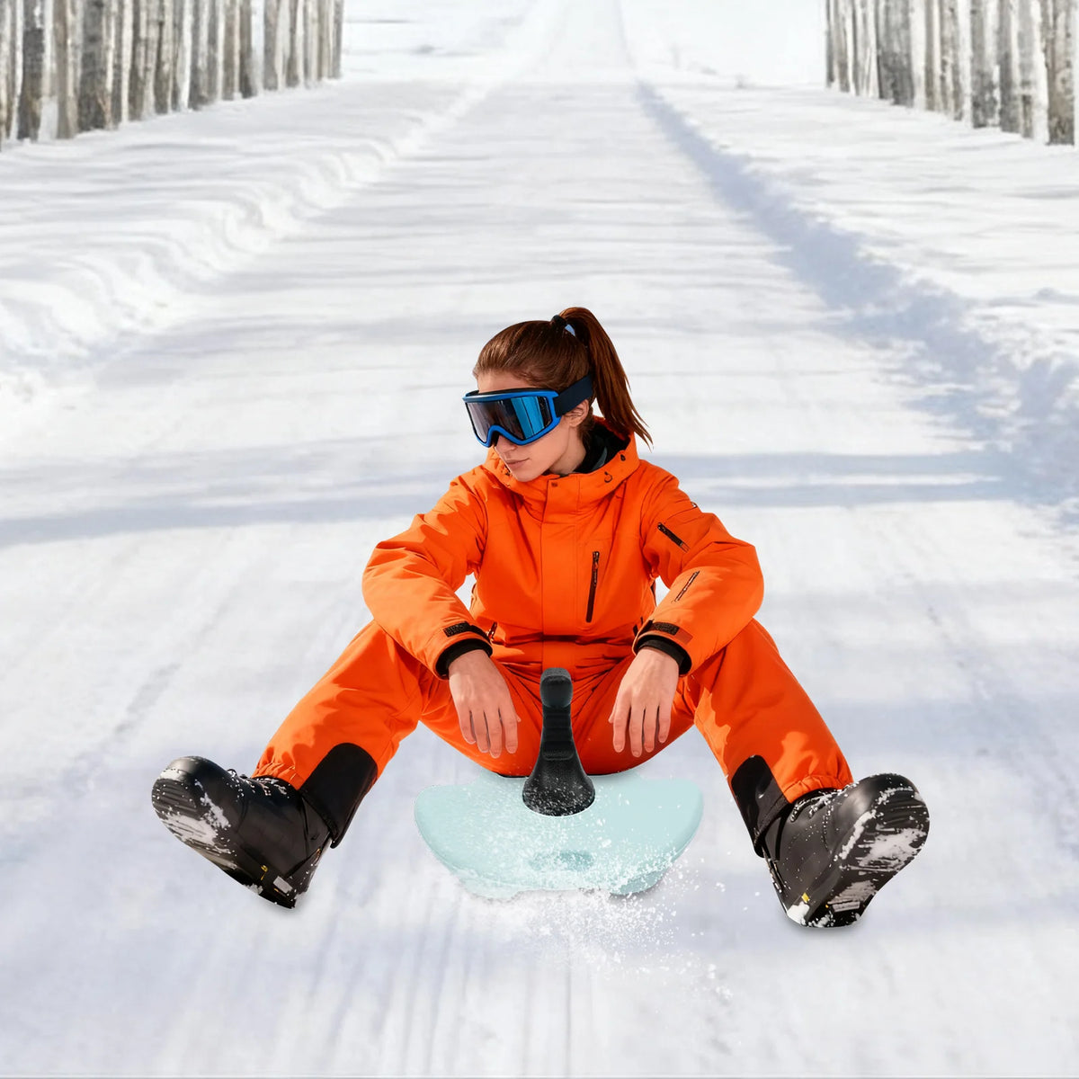 Premium PE Snow Sled With Ergonomic Handle And Pull Rope