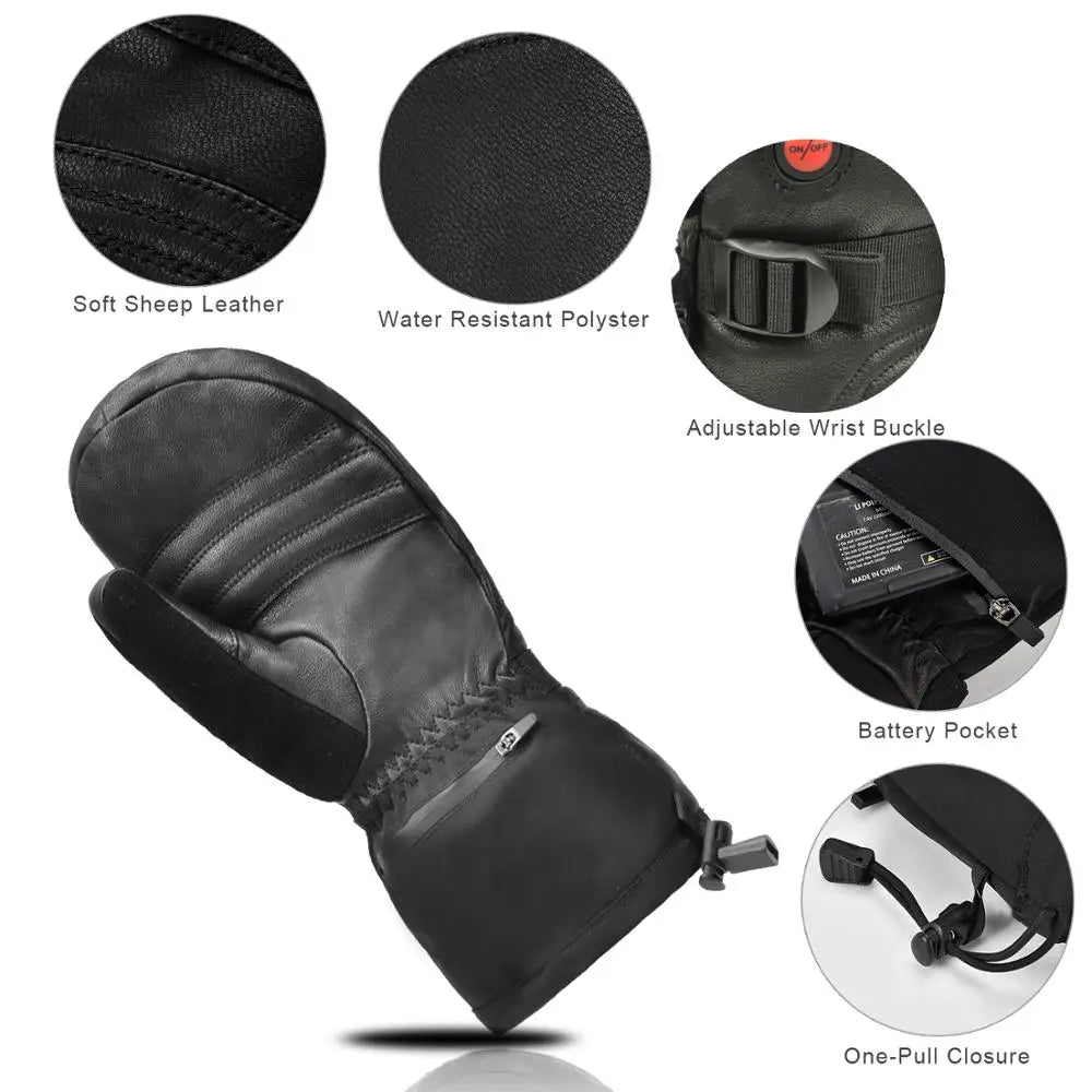 Savior Heat Heated Waterproof Touchscreen Ski Gloves for Winter Sports