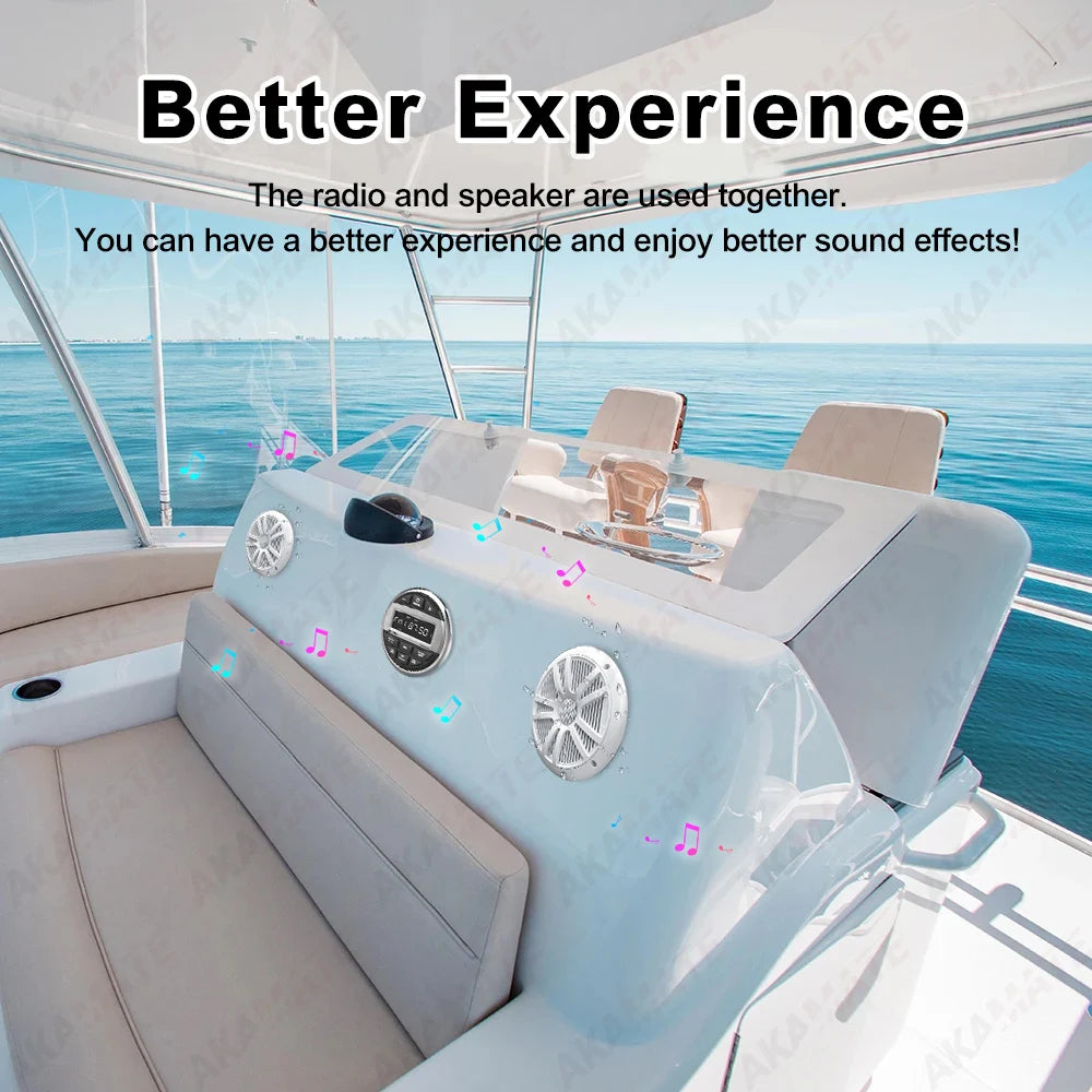 Akamate MS10RV Marine Boat Radio System Bluetooth MP3 Receiver