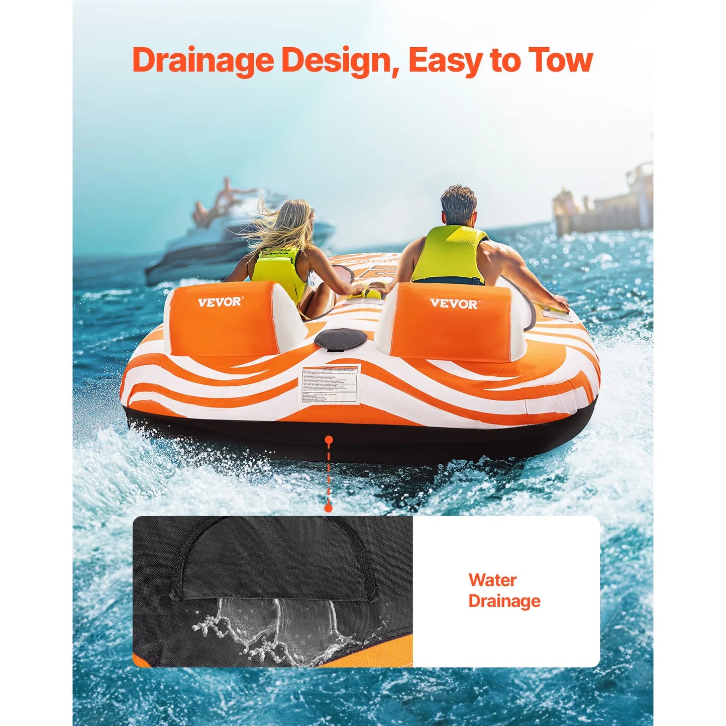 SucceBuy Towable Tubes For Boating Two Riders Water Sports