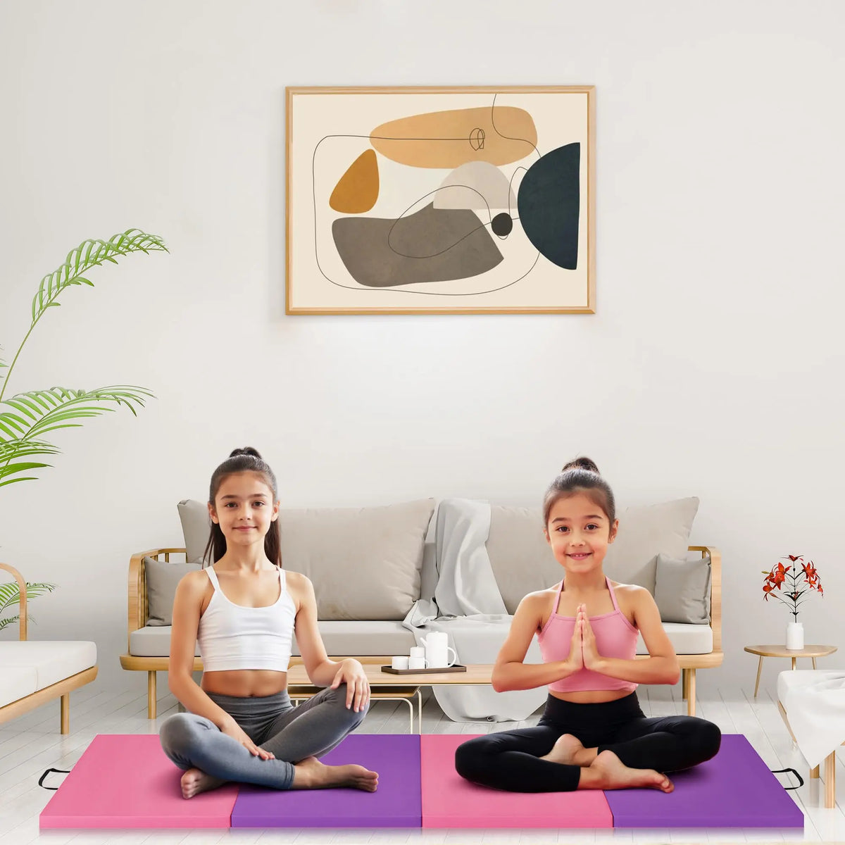 HiMISS Folding Gymnastics Tumbling Mat for Yoga and Home Fitness