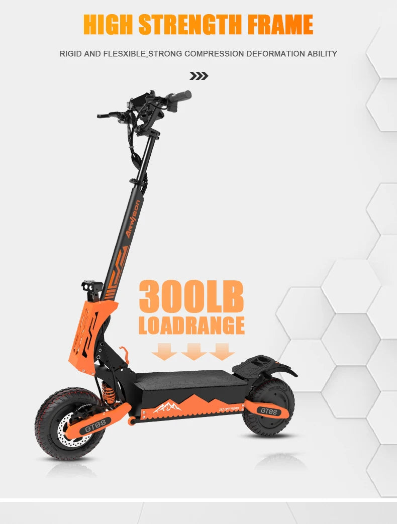 Arwibon GT08 Electric Scooter, 5600W Motor, Folding, 46 MPH