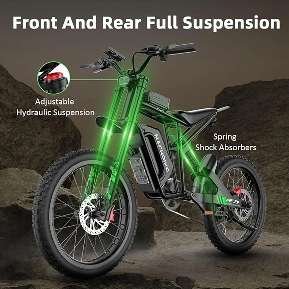 Electric Dirt Bike 6000W 60V 25Ah Battery 50 Mile Range