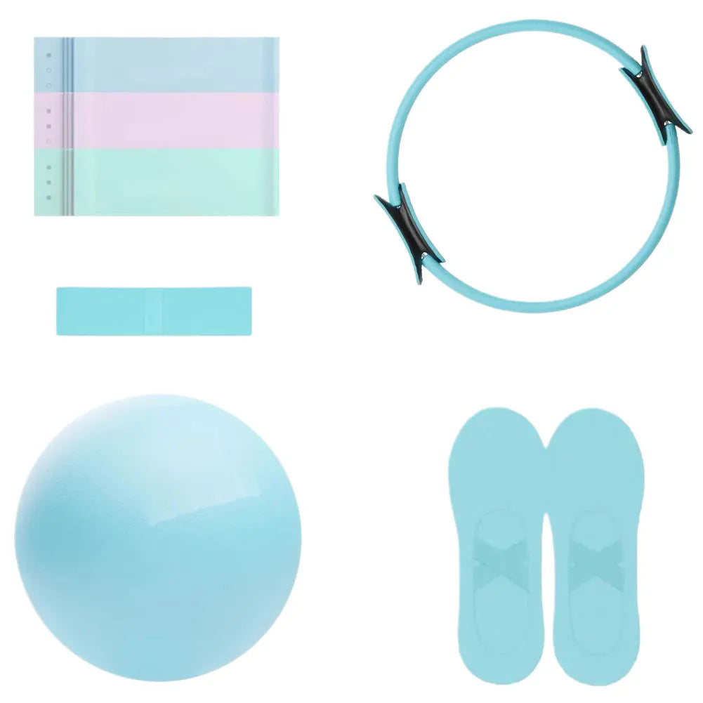 Shunmaii 5-Piece Pilates Essential Kit With Ring And Resistance Band