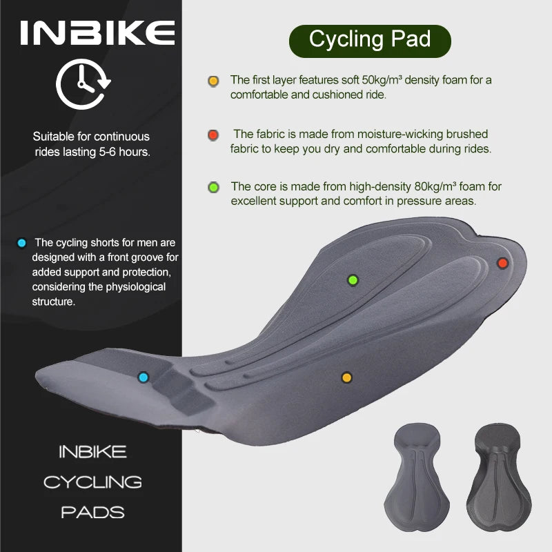 INBIKE Men's Windproof Thermal Cycling Bib Tights With 3D Padding