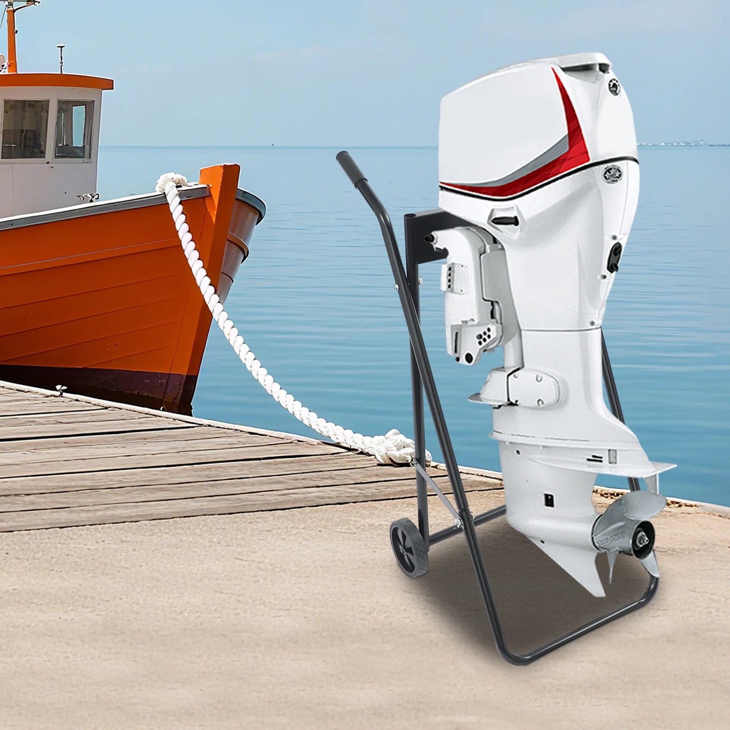 Outboard Motor Engine Trolley Stand Foldable Heavy Duty Carrier Cart