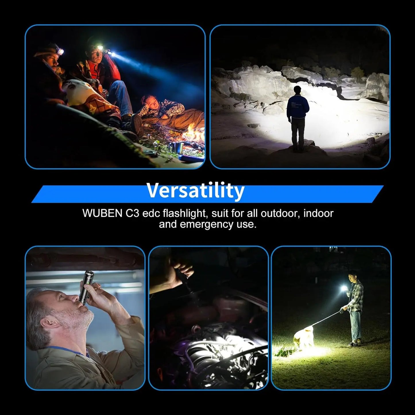 WUBEN C3 1200 Lumens Rechargeable LED Flashlight for Outdoor