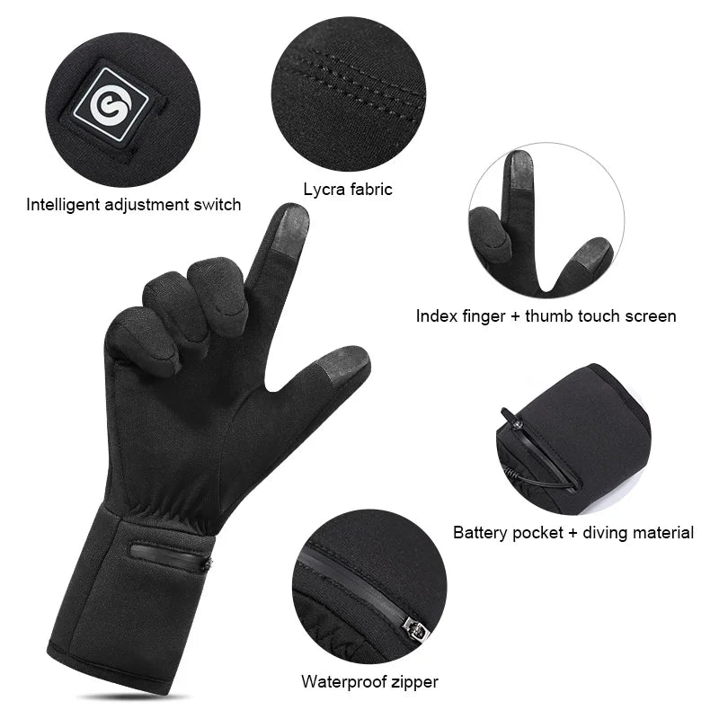 Savior Rechargeable Heated Touchscreen Gloves for Skiing, Riding and Fishing
