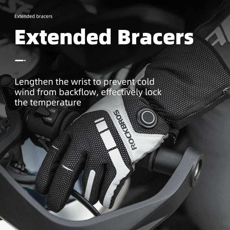 ROCKBROS Heated Waterproof Touchscreen Gloves For Skiing And Riding