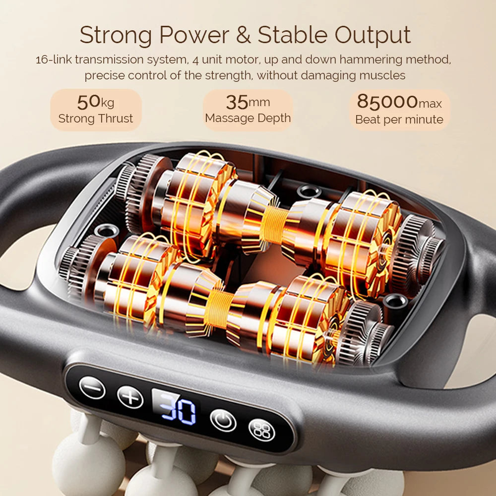 Foreverlily 16-Head Fascia Gun High Frequency Vibration Massage