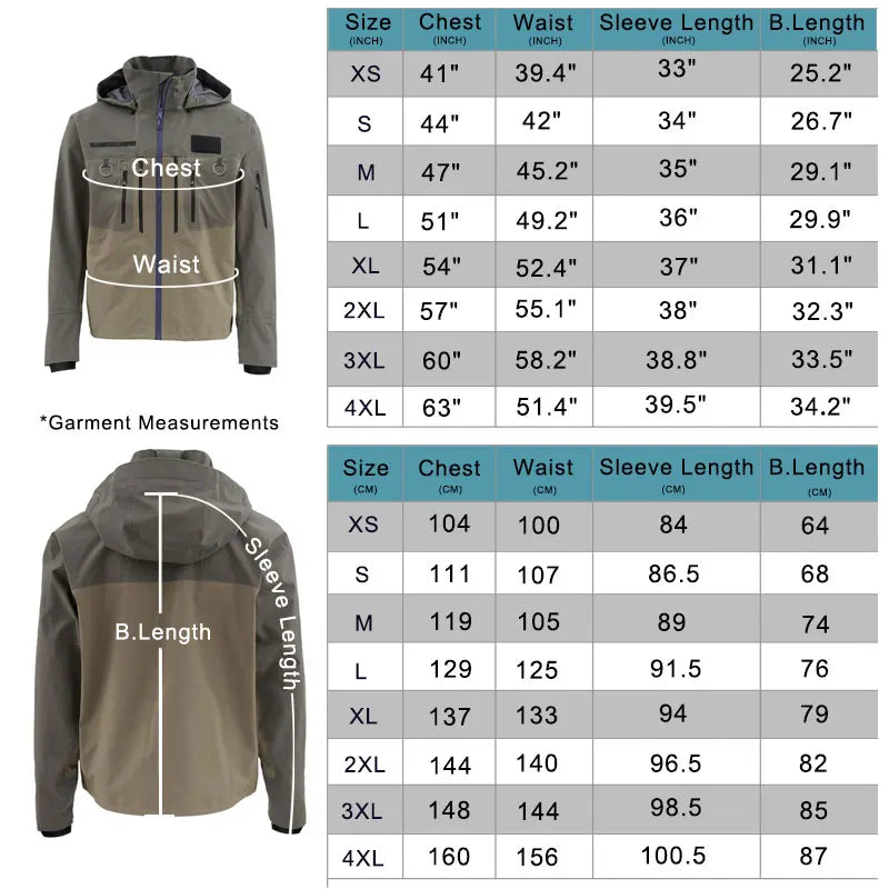 Drryfsh Waterproof Hooded Wading Jacket for Fly Fishing Outdoors