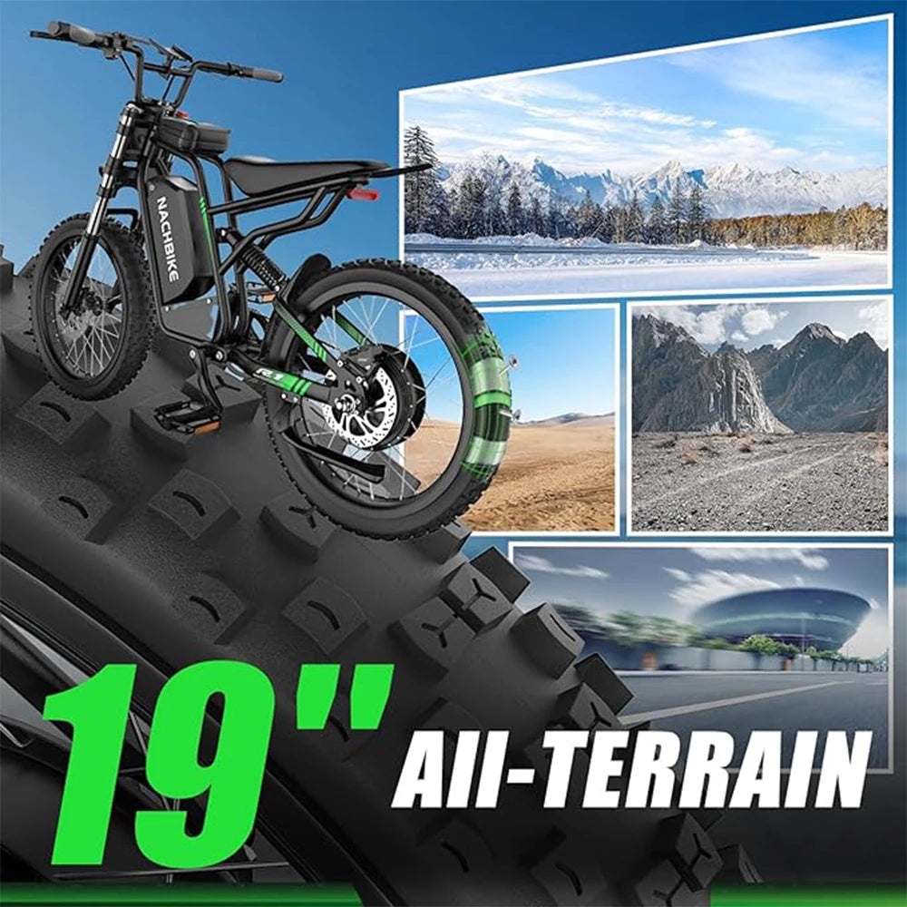 Electric Dirt Bike 6000W 60V 25Ah Battery 50 Mile Range