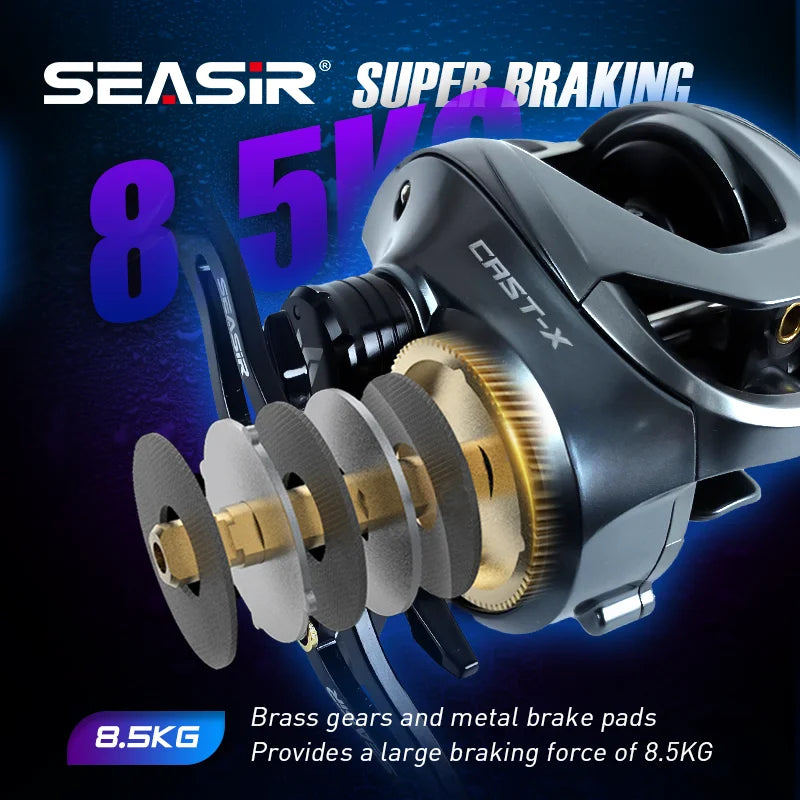 SeaSir Cast-X Baitcasting Reel 7.3 To 1 Aluminum Spool