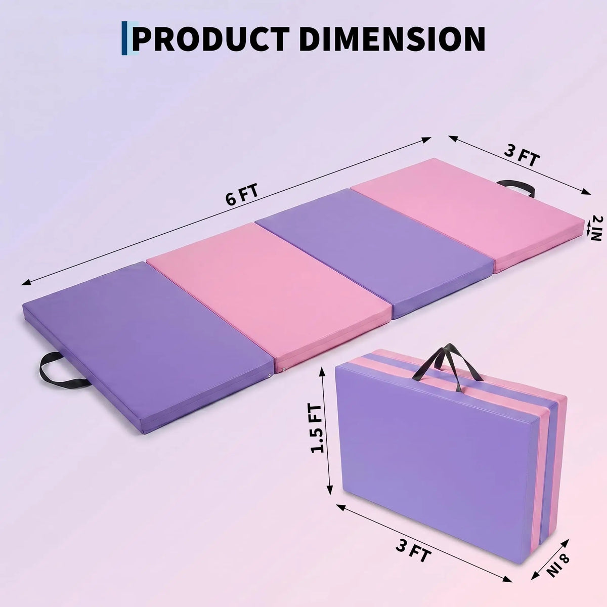 HiMISS Folding Gymnastics Mat for Home Gym Yoga and Tumbling Training