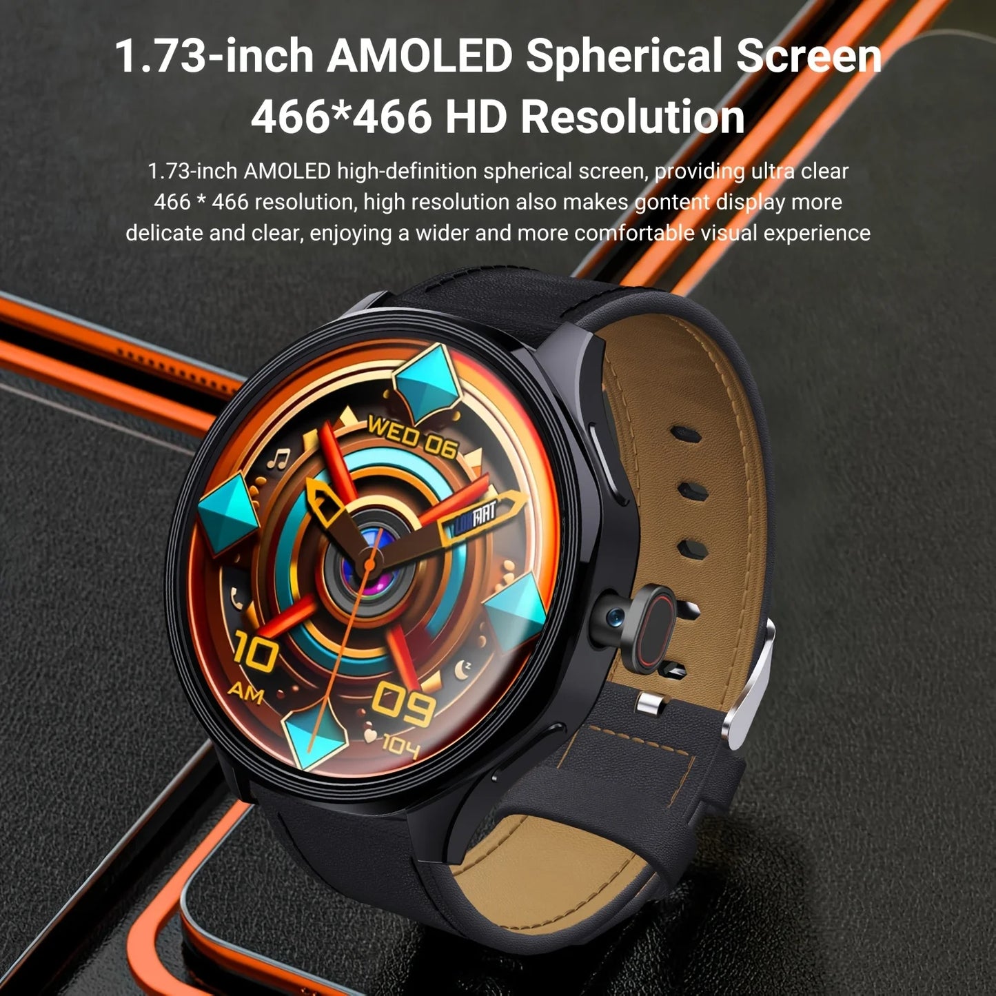 W&O Android 4G SIM Smartwatch With Rotating Camera GPS