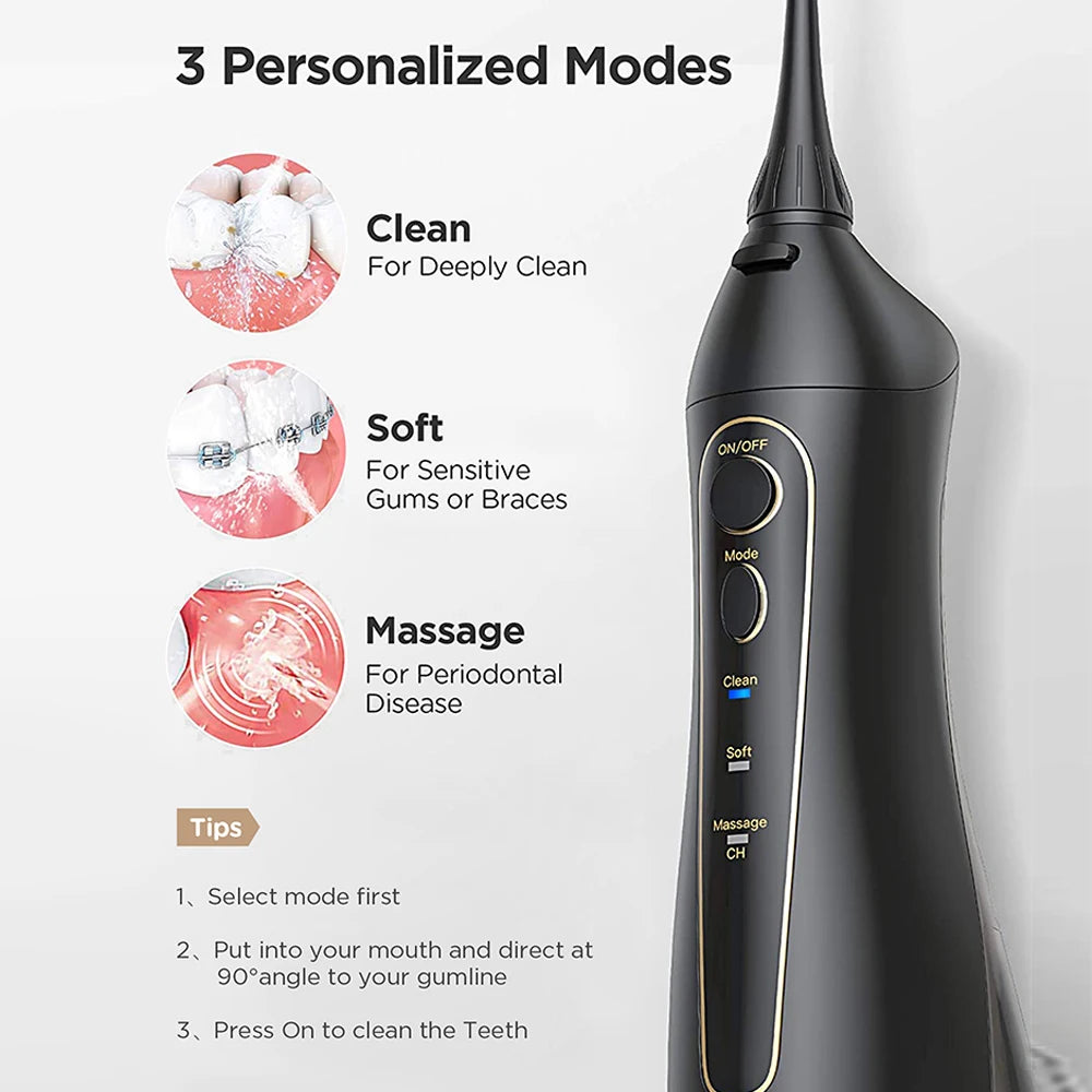 Fairywill Rechargeable Water Flosser Oral Irrigator With 3 Modes