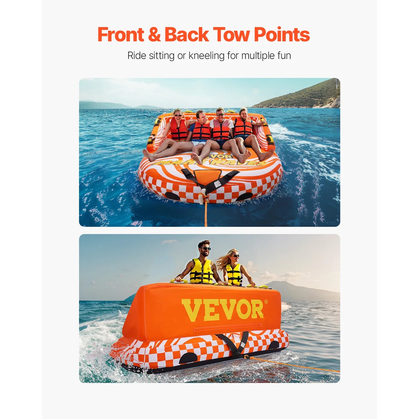 Towable Tube For Boating 1to4 Riders Water Sports Towable