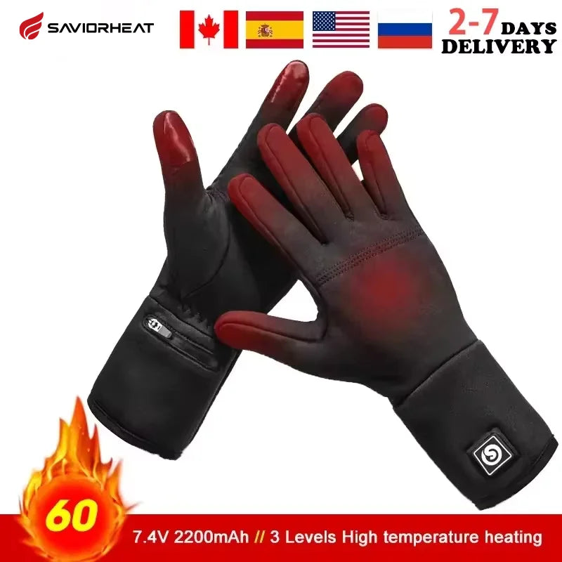 Savior Rechargeable Heated Touchscreen Gloves for Skiing, Riding and Fishing