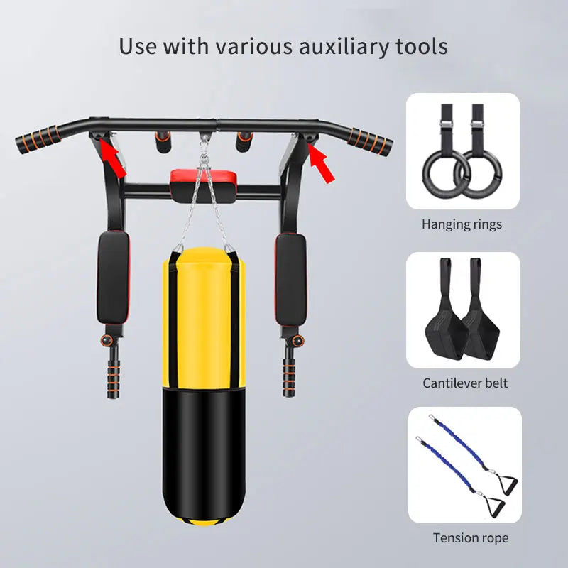 KBQ Multifunctional Wall Mounted Pull Up Bar For Home Gym