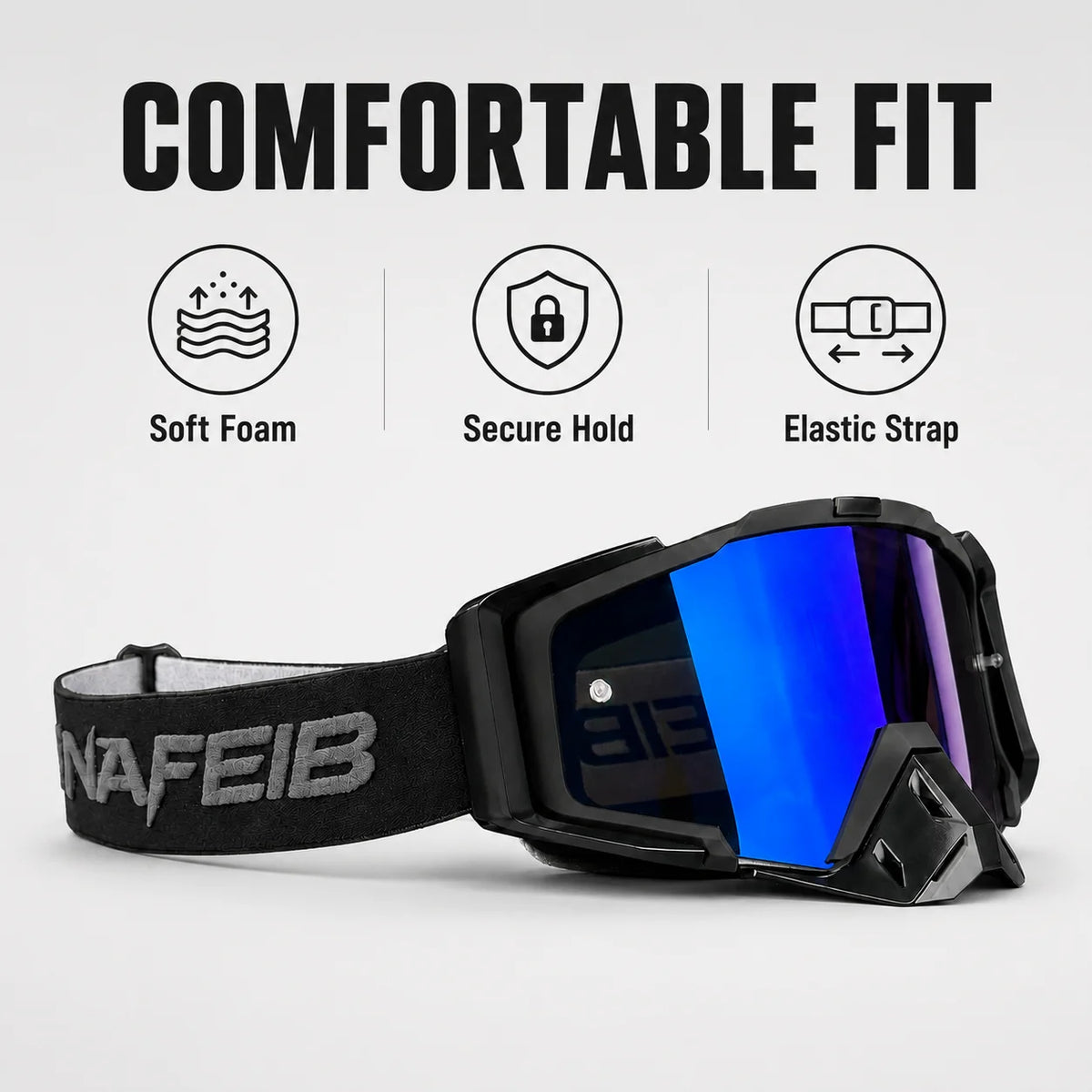 NAFEIB Motorcycle Goggles and Breathable Face Mask for Motocross Riding