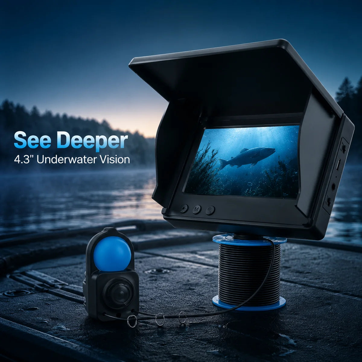 Underwater Fishing Camera With Monitor Night Vision And Depth Finder
