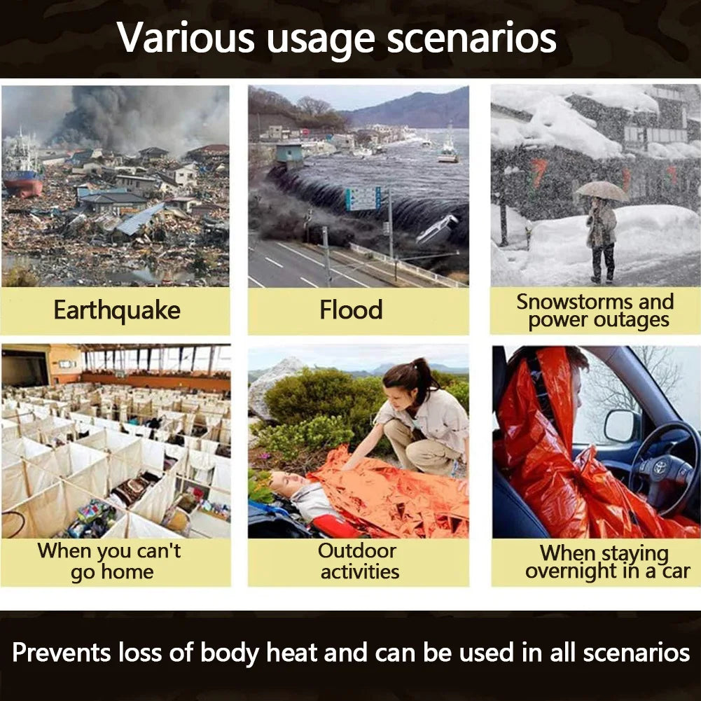 APWIKOGER Emergency Mylar Thermal Blanket Sleeping Bag For Outdoors