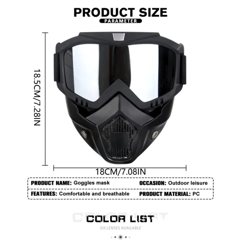 Windproof Outdoor Full Face Cover With Anti Glare Ski Goggles