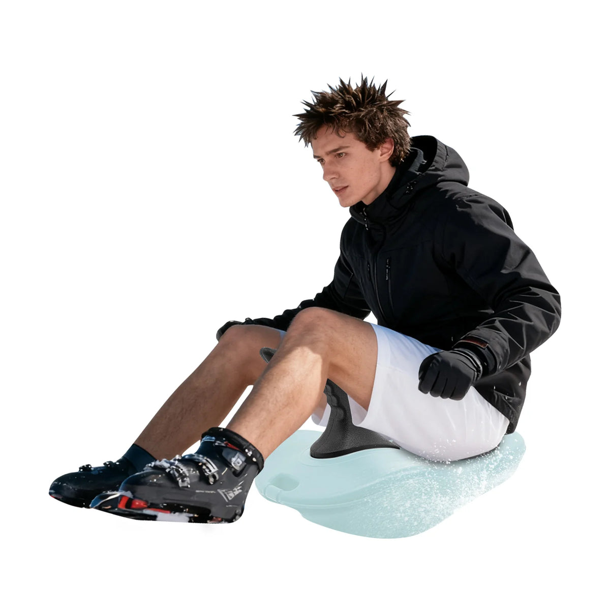 Ergonomic Snow Sled With Durable PE Base And Curved Handle