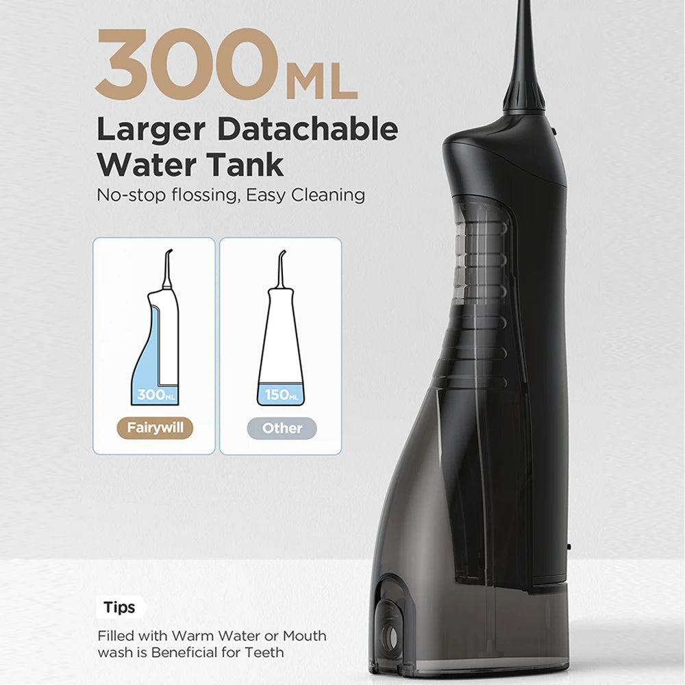 Fairywill Rechargeable Water Flosser Oral Irrigator With 3 Modes