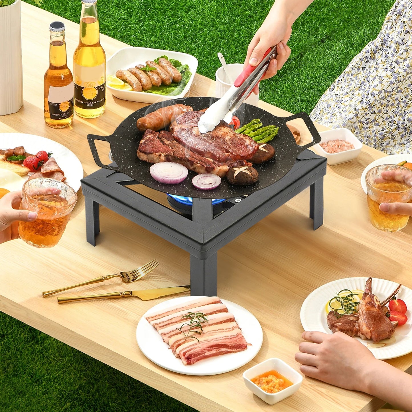 8000W Portable Single Burner Gas Stove With Adjustable Regulator Hose