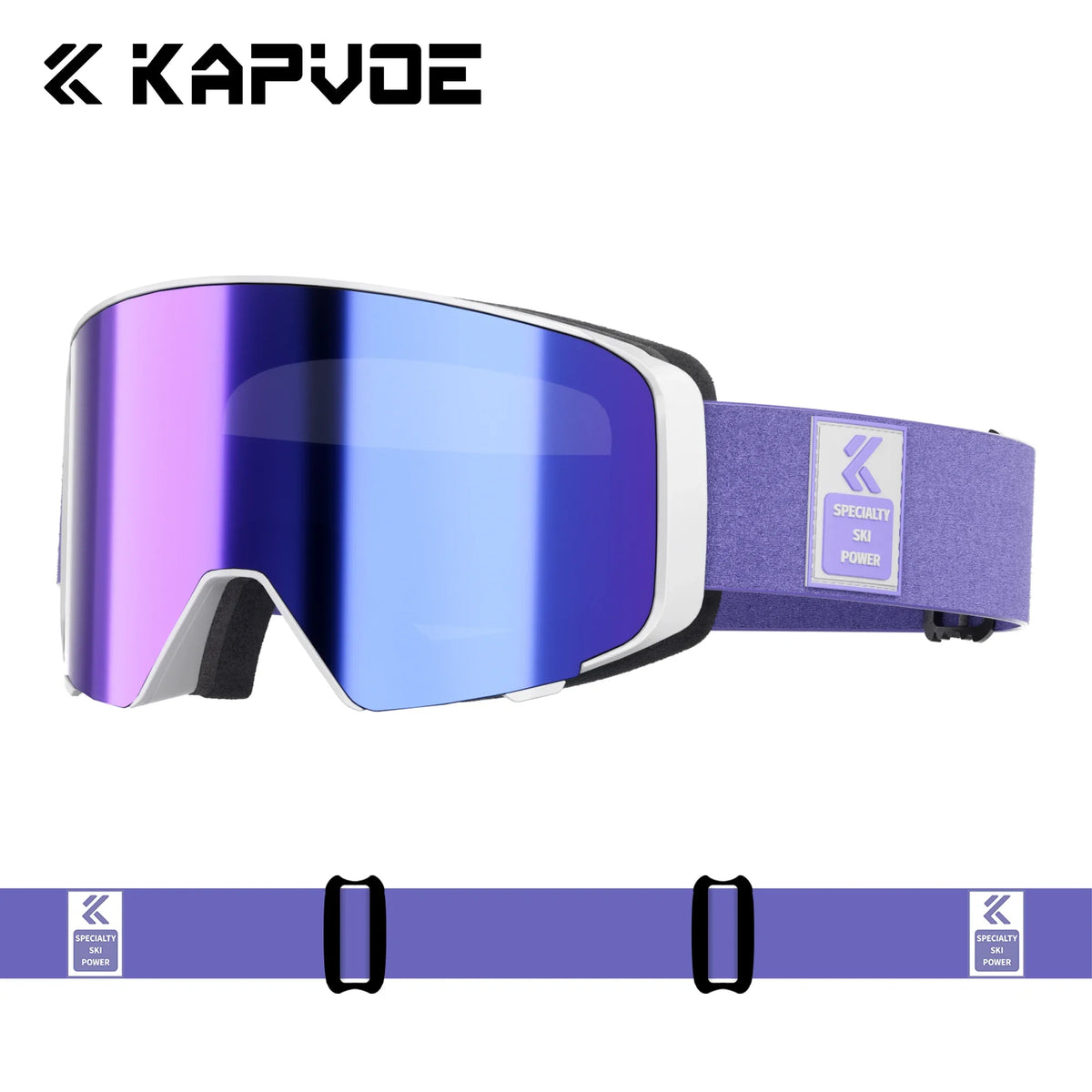 Kapvoe Magnetic Photochromic UV400 Ski Goggles With Anti Fog Protection