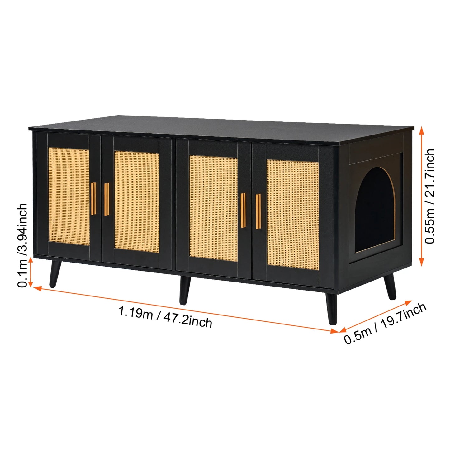 SucceBuy Wooden Cat Litter Box Enclosure For Two Cats