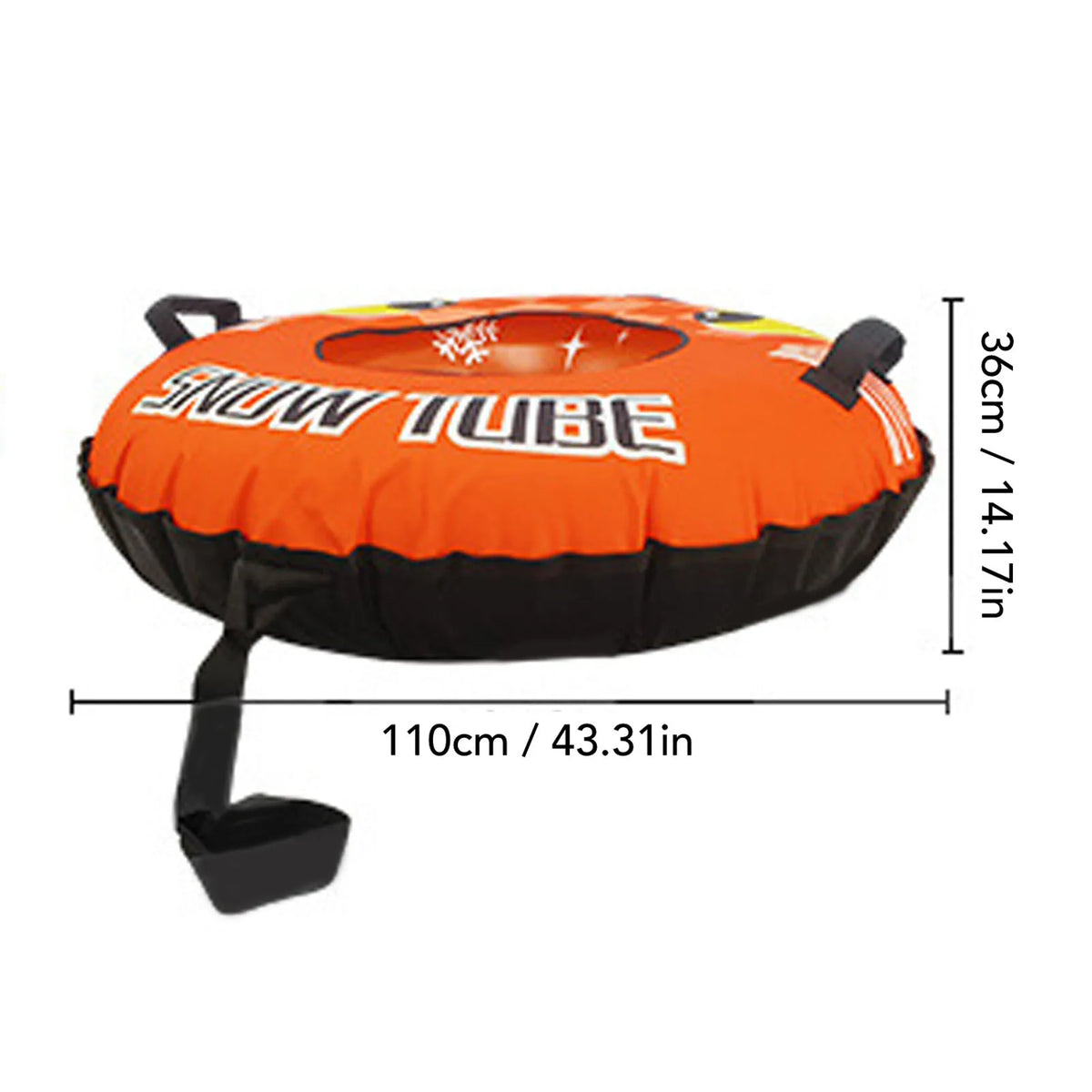 Inflatable PVC Snow Tube Sled With Handles And Towable Strap