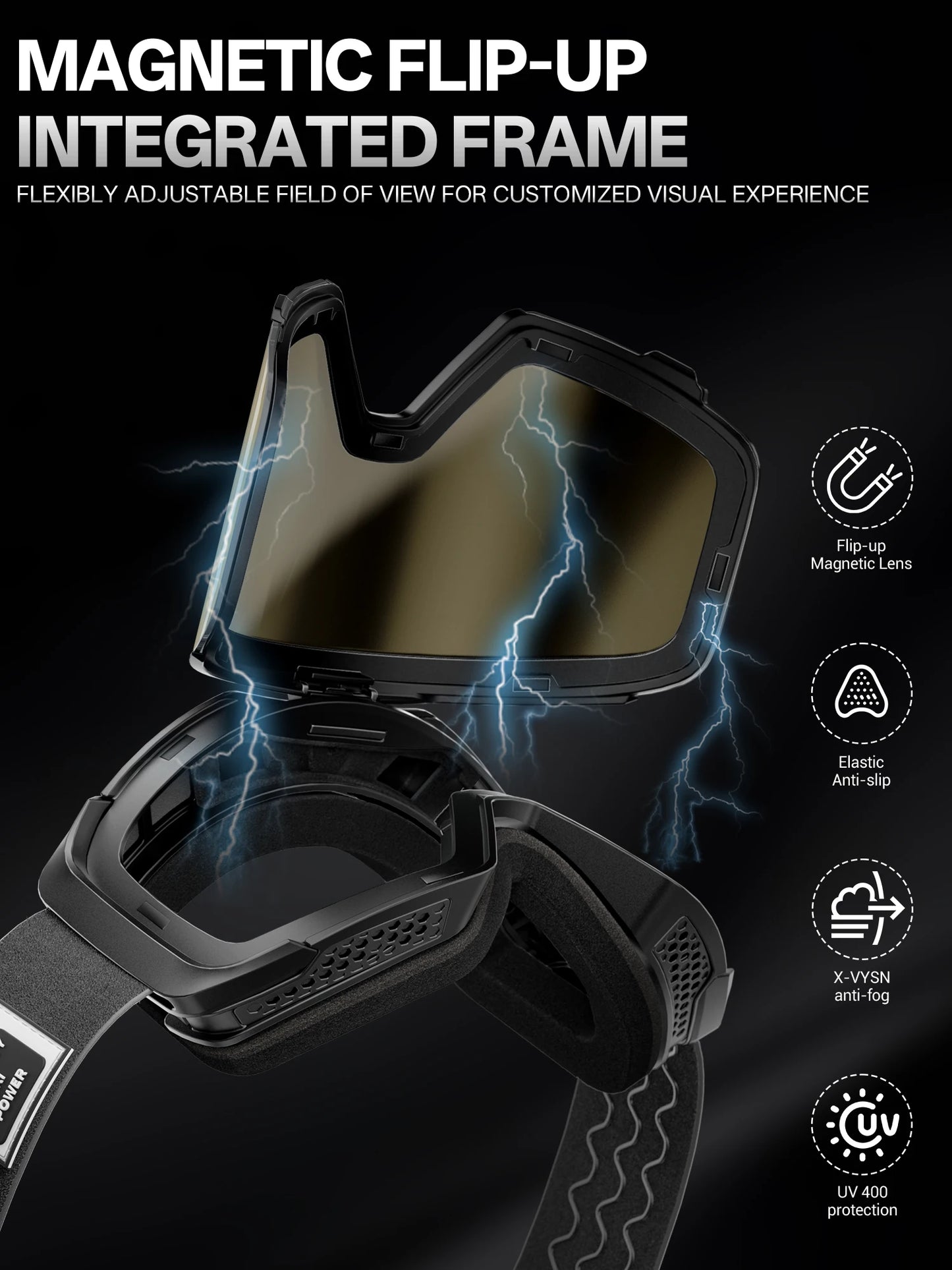 Kapvoe Outdoor Photochromic Ski Goggles UV400 Anti Fog Magnetic