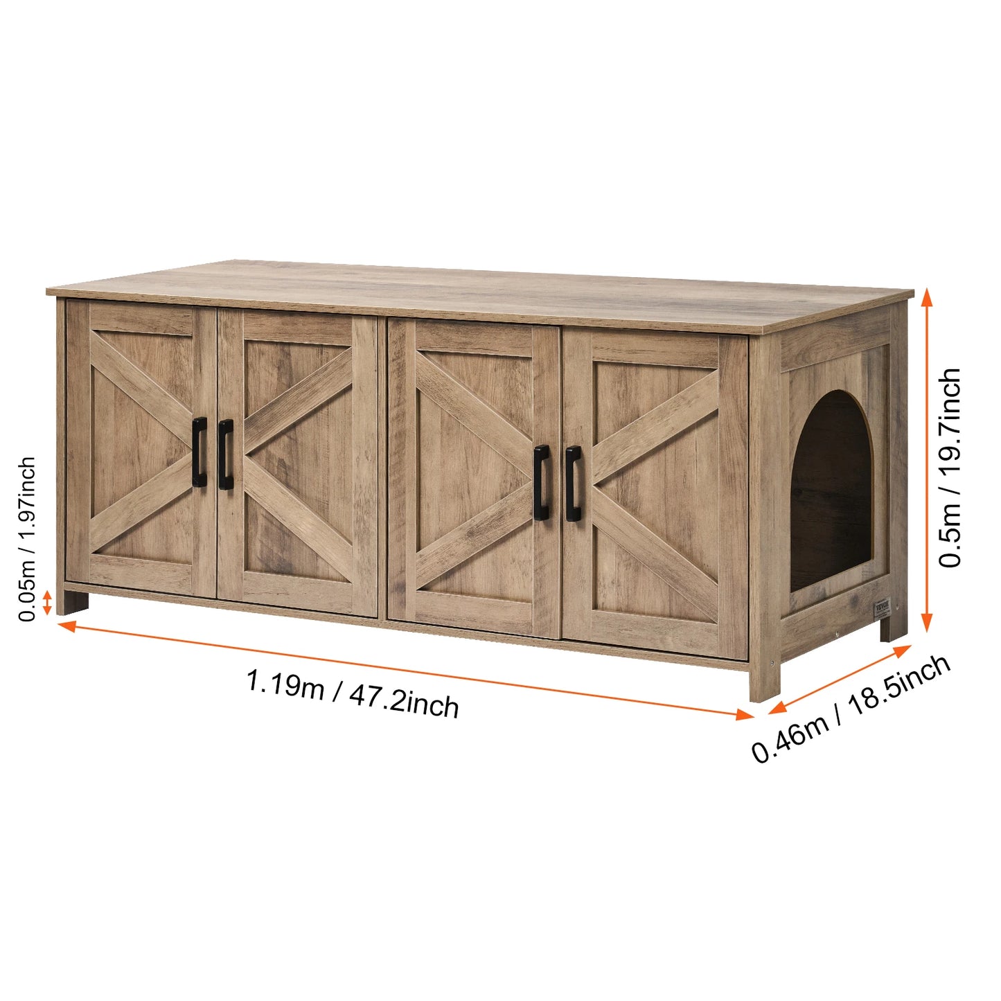 SucceBuy Wooden Cat Litter Box Enclosure For Two Cats