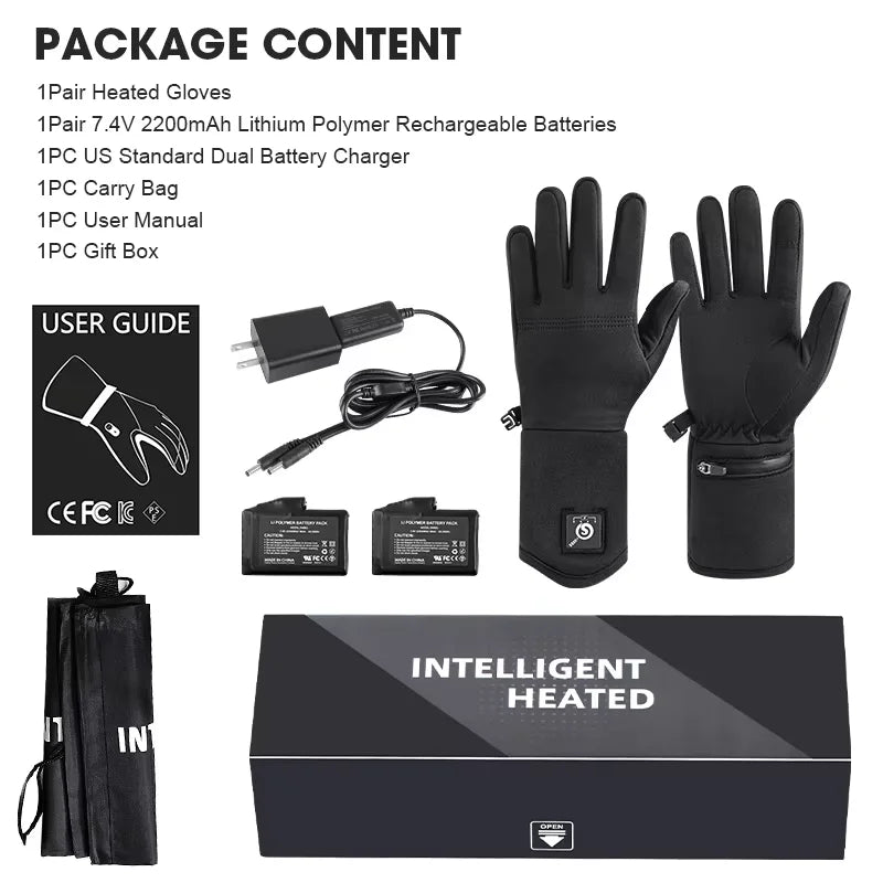 Savior Rechargeable Heated Touchscreen Gloves for Skiing, Riding and Fishing
