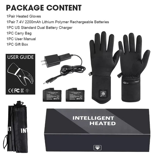 Savior Rechargeable Heated Touchscreen Gloves for Skiing, Riding and Fishing
